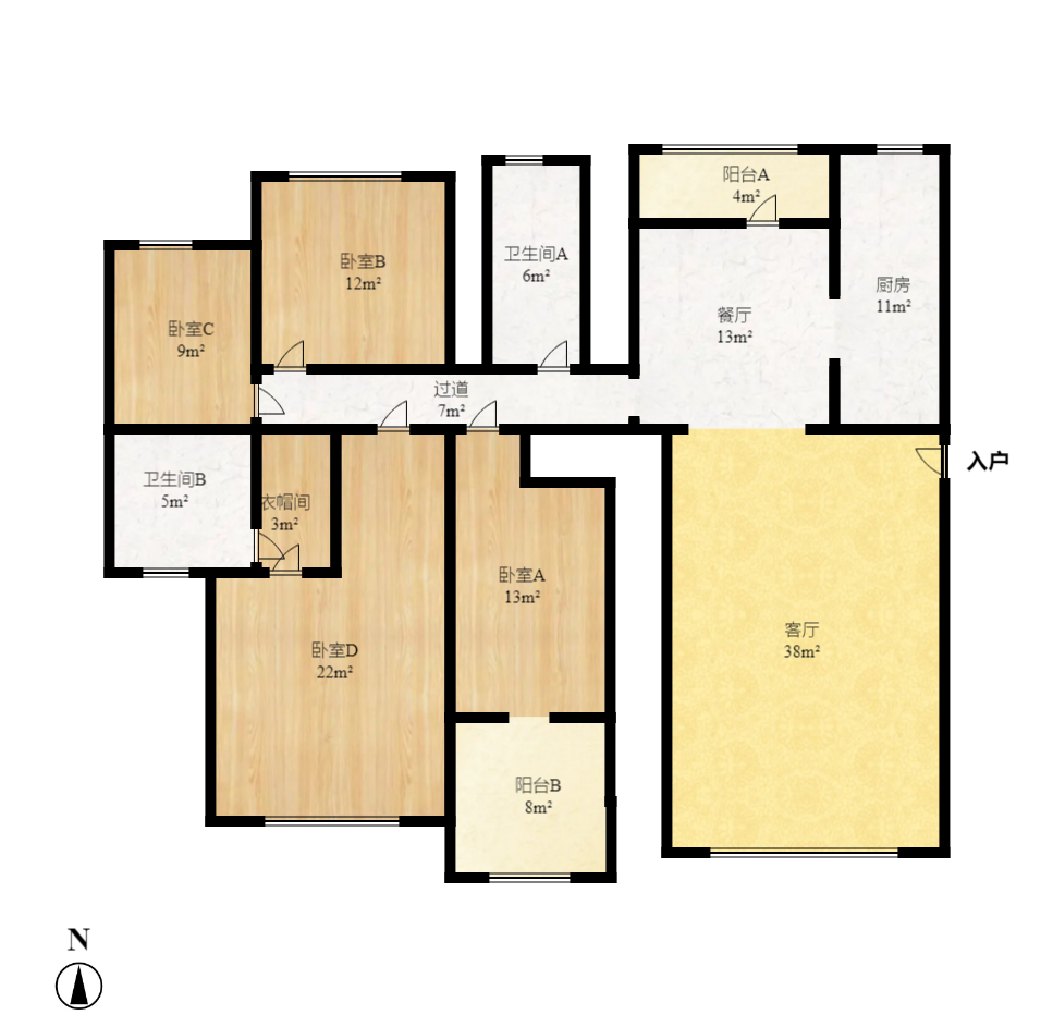 圣爵菲斯 4室2厅2卫 3500.0元/月 圣爵菲斯 4室2厅2卫 3500.0元/月户型图