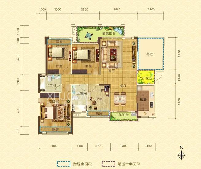 大汉龙城电信智能小区 3室2厅2卫 82.0万,怀化鹤城区3