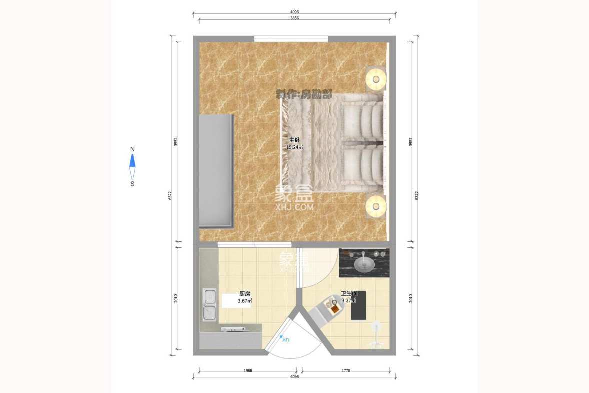嘉盛华庭(一期、二期、三期) 1室1厅1卫 1300.0元/月 嘉盛华庭(一期、二期、三期) 1室1厅1卫 1300.0元/月户型图