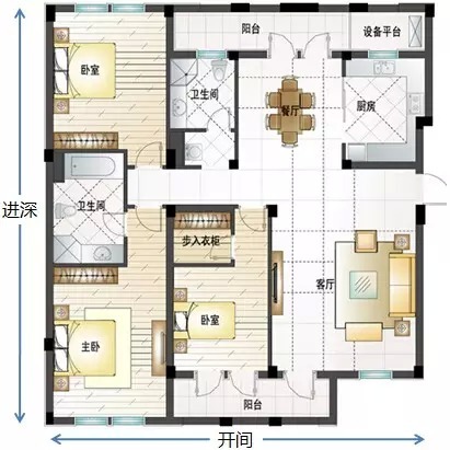 山水家园  3室2厅2卫   53.80万户型图