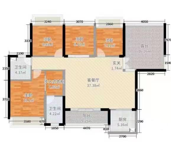 富力碧桂园衡中心  4室3厅3卫   138.00万室内图1