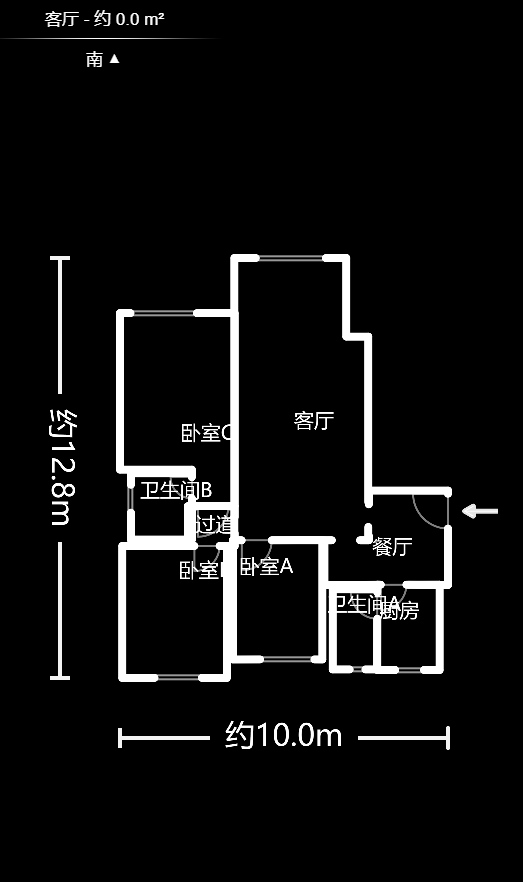 翡翠云天  3室2厅1卫   130.00万室内图1