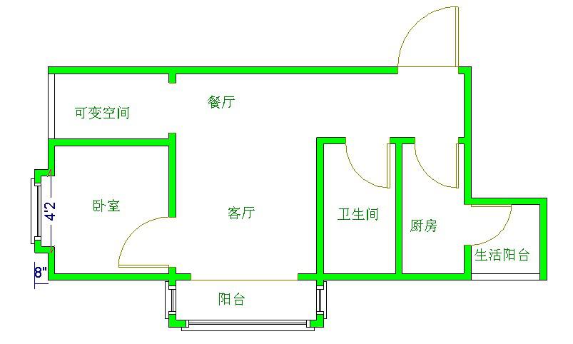 花样年.花好园  1室1厅1卫   32.00万户型图