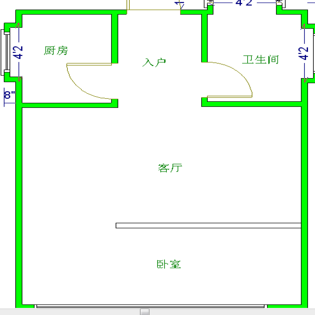 武海.中华锦绣  1室1厅1卫   40.00万户型图