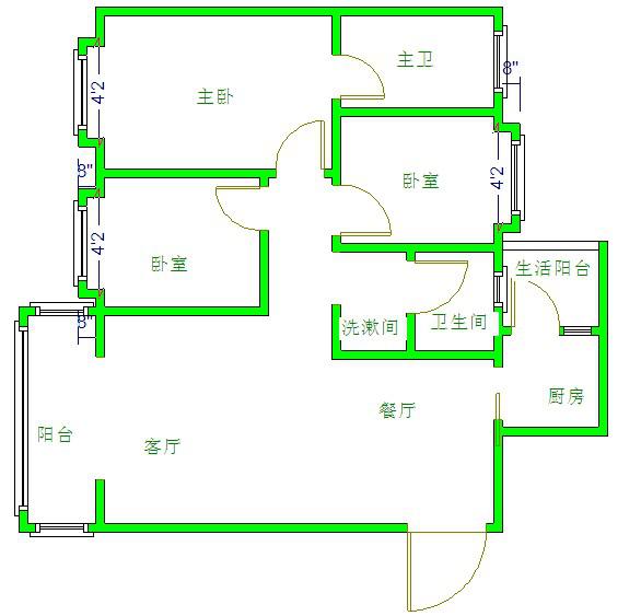 诚品上院  3室2厅1卫   75.00万户型图