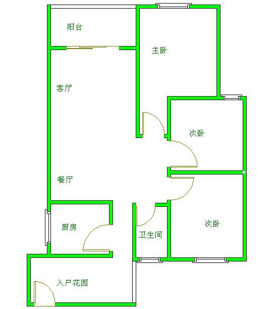 元益花园  3室2厅1卫   67.00万户型图