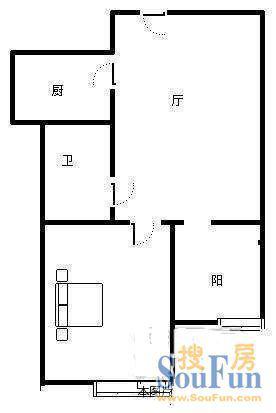 保利花园四期  1室1厅1卫   65.00万户型图