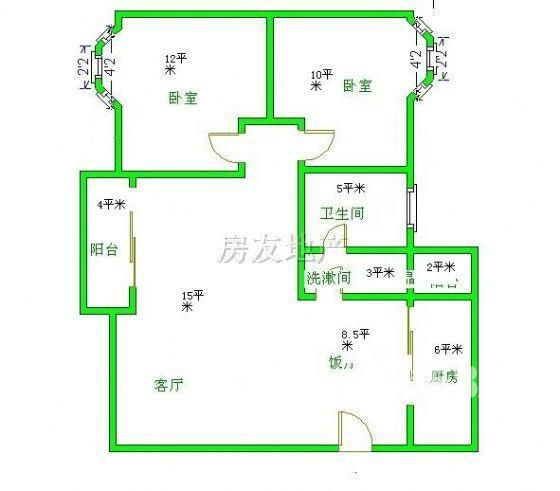 锦绣光华  2室2厅1卫   56.00万户型图