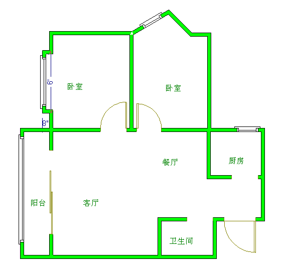 榕苑  2室1厅0卫   55.00万户型图