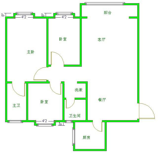 诚品上院  3室1厅1卫   88.00万客厅