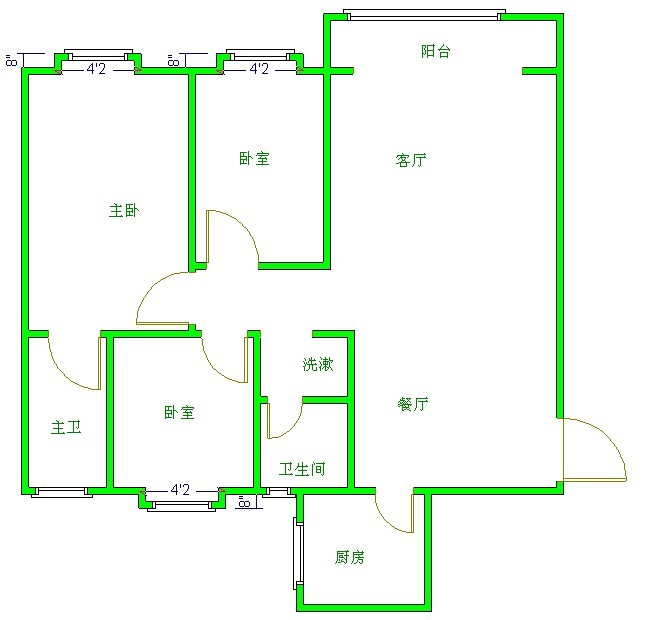诚品上院  3室1厅1卫   88.00万室内图1