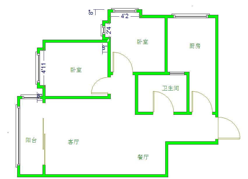 星语双城二期  2室1厅1卫   53.00万室内图1