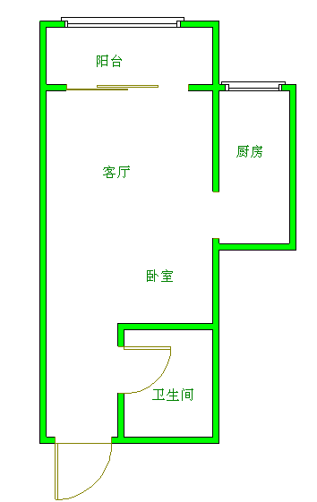 星语双城二期  1室1厅1卫   32.00万室内图1