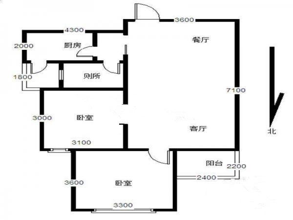 金阳易诚国际  2室1厅1卫   61.00万室内图1