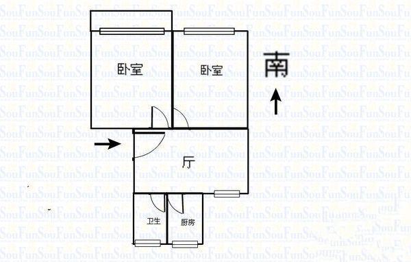 双玺  2室1厅1卫   2200.00元/月室内图1