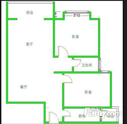 锦绣光华  2室1厅1卫   1800.00元/月室内图1