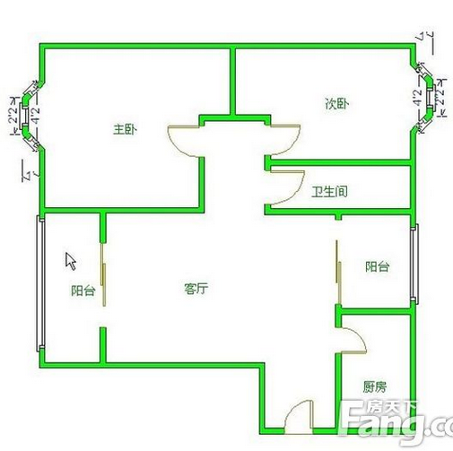 清水路苑  2室2厅1卫   1400.00元/月室内图1