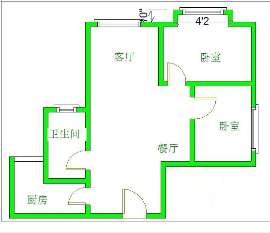 心灵家园  2室2厅1卫   2000.00元/月室内图1