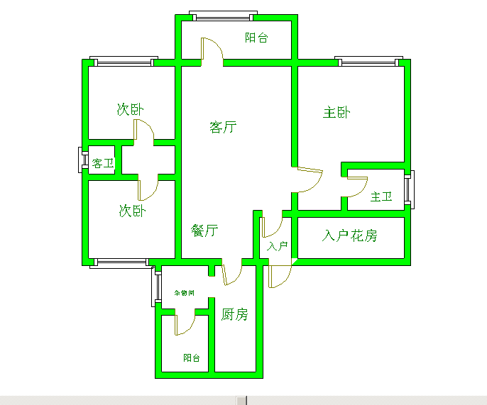 贝森园  3室2厅2卫   98.30万室内图1
