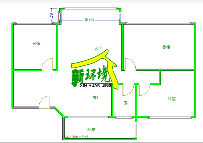 二十一世纪花园4期  3室2厅1卫   88.00万室内图1