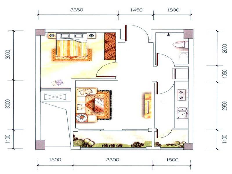 玲珑郡  1室0厅0卫   1500.00元/月室内图1