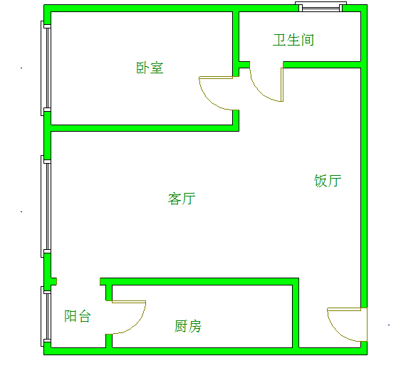 美丽朋城  1室1厅1卫   50.00万室内图1