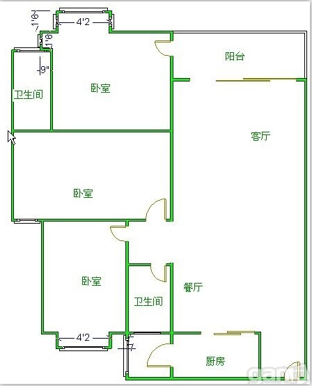 上道西城  3室1厅1卫   64.00万室内图1