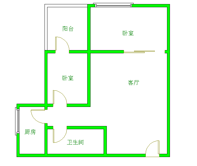 左右小区  2室1厅1卫   45.00万室内图1