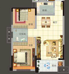 家兴苑  2室2厅1卫   1900.00元/月室内图1
