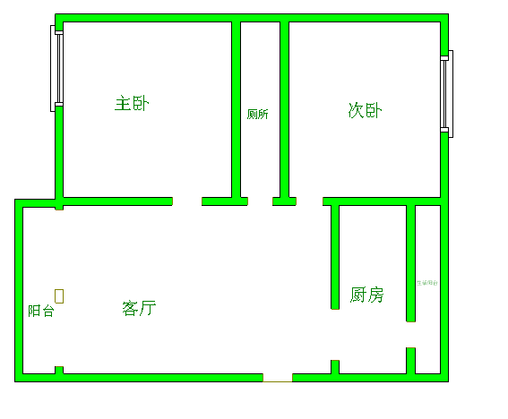 富诗特  2室1厅1卫   1300.00元/月室内图