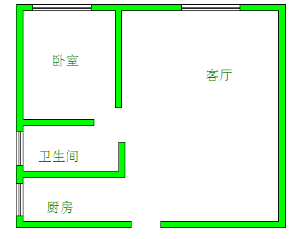 馨光华庭  1室1厅1卫   1500.00元/月户型图