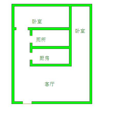 锦绣光华  2室1厅1卫   1300.00元/月户型图