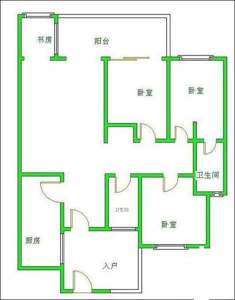 武海.中华锦绣  3室2厅2卫   900.00元/月室内图1