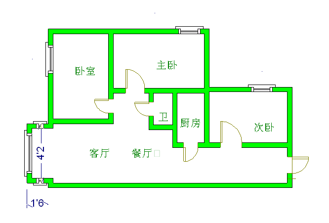 尚房国际  3室2厅1卫   1850.00元/月室内图1