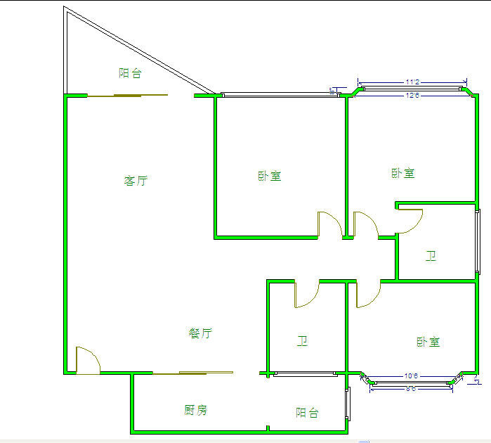 蓝光.诺丁山  3室2厅2卫   2500.00元/月室内图1