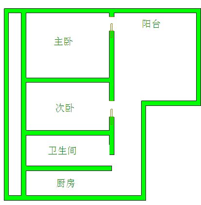 清水路苑  2室1厅1卫   1300.00元/月室内图1