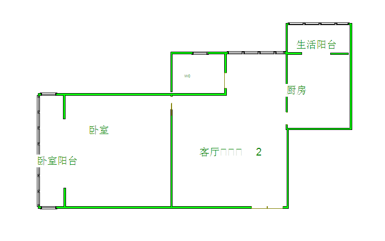 诚品上院  1室1厅1卫   1300.00元/月户型图