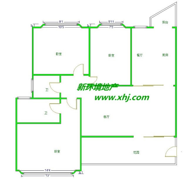 蓝光.诺丁山  3室2厅2卫   120.00万