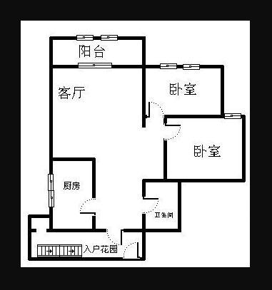 金阳易诚国际  2室2厅1卫   1700.00元/月户型图