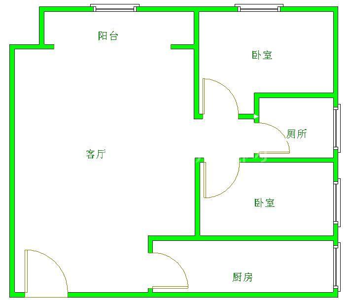 光华馨地  2室1厅1卫   2400.00元/月室内图1