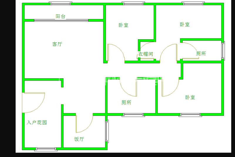 碧华邻  3室2厅2卫   2500.00元/月室内图1