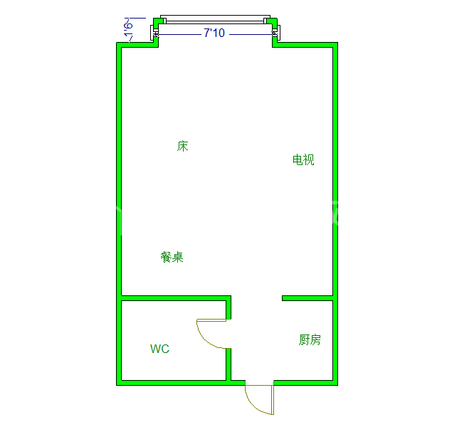 建发金沙里  1室0厅1卫   2100.00元/月室内图1