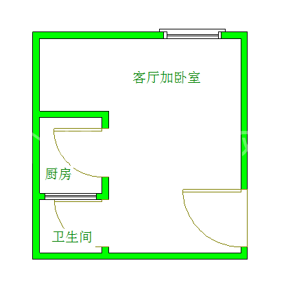 保利星座  1室1厅1卫   1800.00元/月室内图1