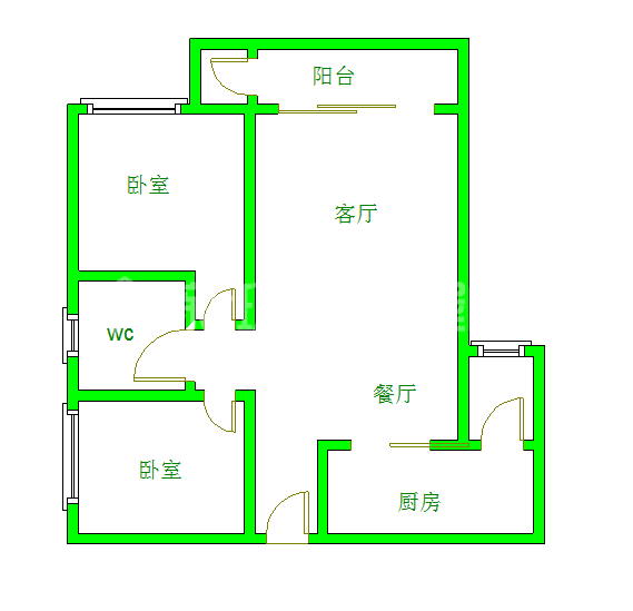 金沙西园四期  2室2厅1卫   220.00万室内图1