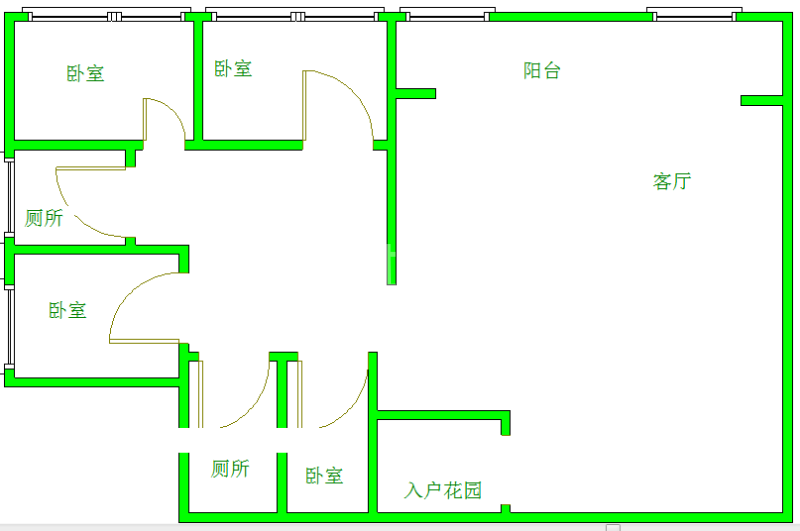 保利心语花园二期  3室2厅2卫   2800.00元/月室内图1