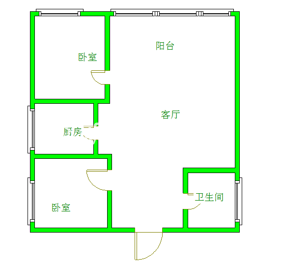 锦绣鹏城  1室1厅1卫   1400.00元/月室内图1