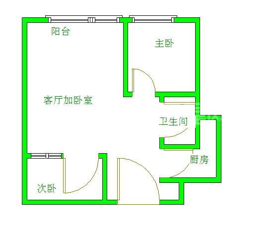 清凤时代城  2室2厅1卫   2900.00元/月室内图1