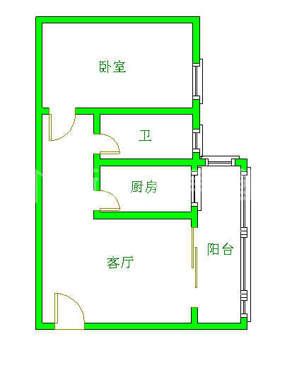 知贤坊  1室1厅1卫   1600.00元/月室内图1