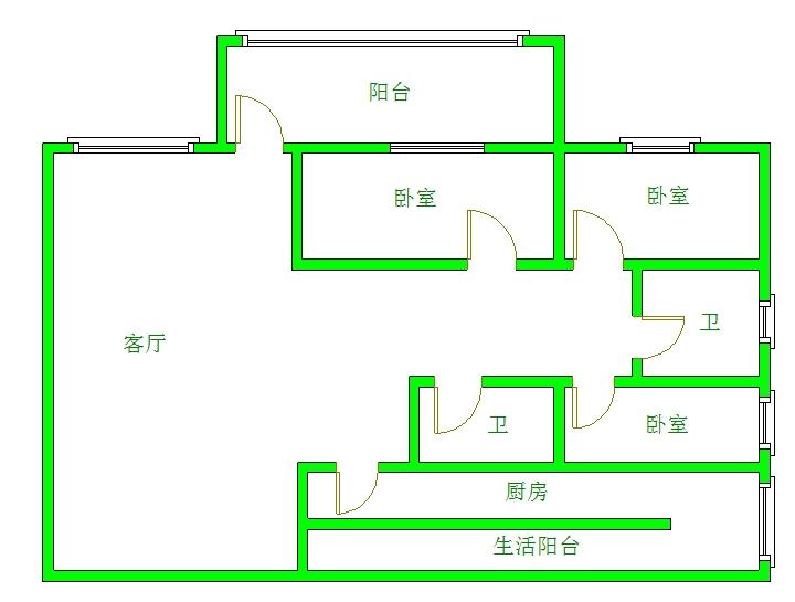 颐和京都  3室2厅1卫   2800.00元/月室内图1