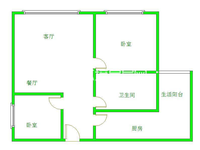 光华逸家  2室1厅1卫   112.00万室内图1